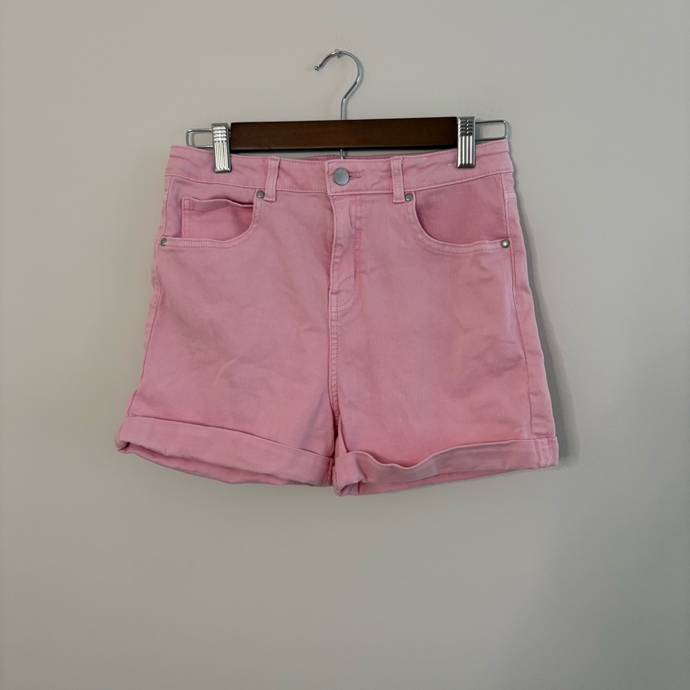 Target Girls Size 12 Pink Cotton Jean Shorts Summer Girly Stretch